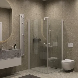 Душевой уголок на монопетле by Deonria U-80-79-6-T-W 80x79см белый/прозрачный